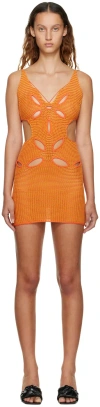Danielle Guizio Ssense Exclusive Orange Minidress In Orange