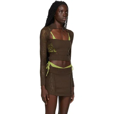 Danielle Guizio Ssense Launches Exclusive Brown Turtleneck