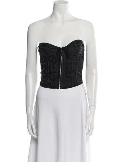 Pre-owned Danielle Guizio Strapless Crop Top In Black