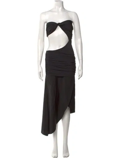 Pre-owned Danielle Guizio Strapless Long Dress In Black