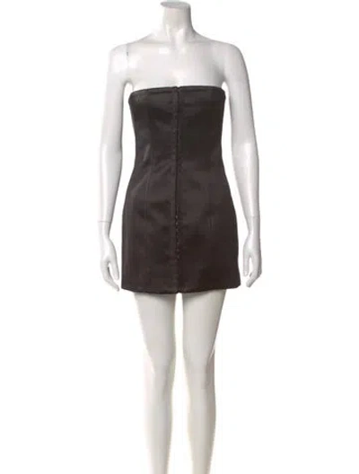 Pre-owned Danielle Guizio Strapless Mini Dress In Black