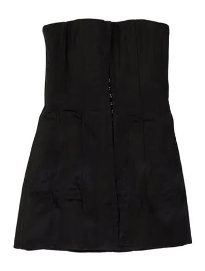 Pre-owned Danielle Guizio Strapless Mini Dress In Black