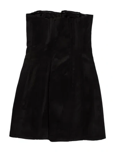 Pre-owned Danielle Guizio Strapless Mini Dress In Black