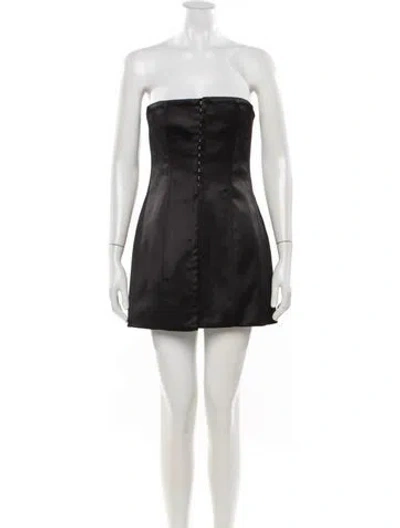 Pre-owned Danielle Guizio Strapless Mini Dress In Black