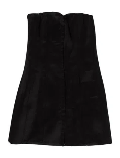 Pre-owned Danielle Guizio Strapless Mini Dress In Black