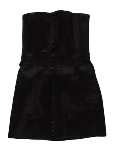 Pre-owned Danielle Guizio Strapless Mini Dress In Black