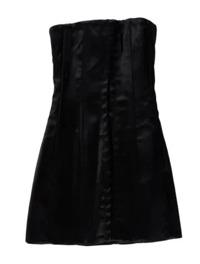 Pre-owned Danielle Guizio Strapless Mini Dress In Black