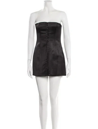 Pre-owned Danielle Guizio Strapless Mini Dress In Gray