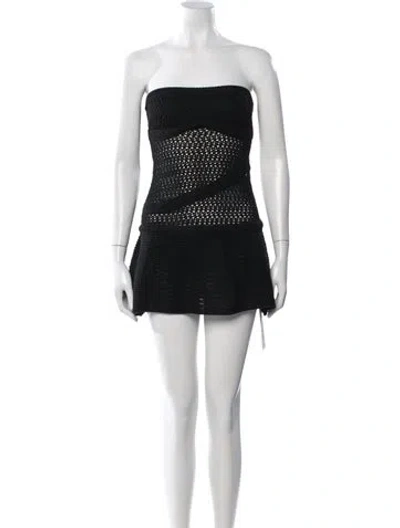 Pre-owned Danielle Guizio Strapless Mini Dress In Gray
