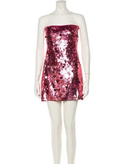 Pre-owned Danielle Guizio Strapless Mini Dress In Pink