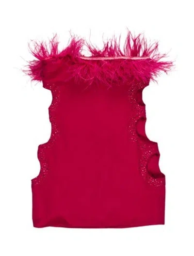 Pre-owned Danielle Guizio Strapless Mini Dress In Red