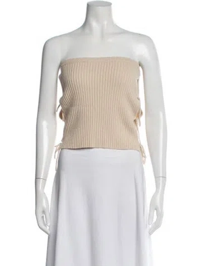 Pre-owned Danielle Guizio Strapless Sweater In Neutral