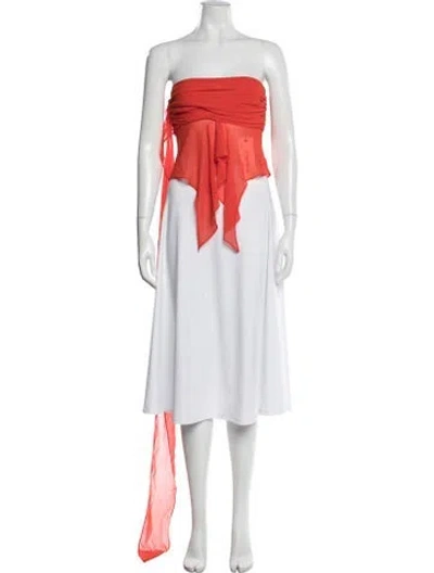 Pre-owned Danielle Guizio Strapless Top In Orange
