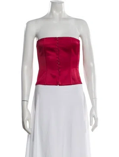 Pre-owned Danielle Guizio Strapless Top In Yellow