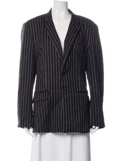 Pre-owned Danielle Guizio Striped Blazer In Blue
