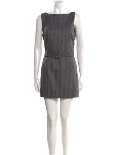 Pre-owned Danielle Guizio Striped Mini Dress W/ Tags In Gray