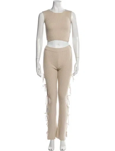 Pre-owned Danielle Guizio Striped Pant Set In Neutral