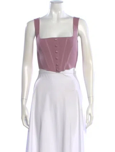 Pre-owned Danielle Guizio Striped Square Neckline Sweater In White