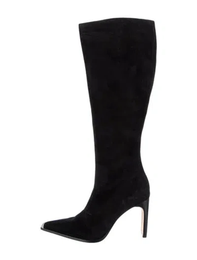 Pre-owned Danielle Guizio Suede Boots In Black