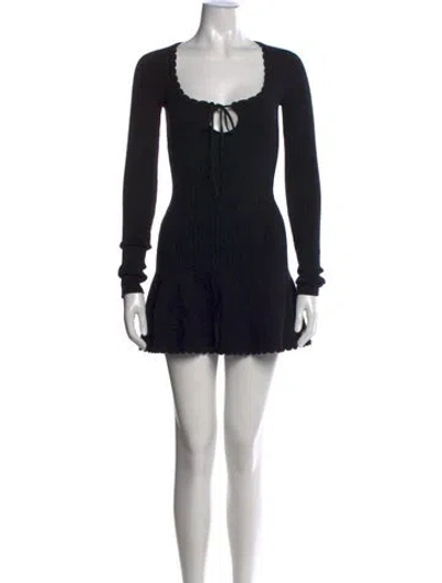 Pre-owned Danielle Guizio Tie Neck Mini Dress In Black