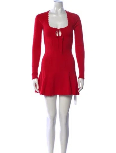 Pre-owned Danielle Guizio Tie Neck Mini Dress W/ Tags In Red