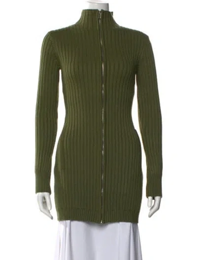 Pre-owned Danielle Guizio Turtleneck Mini Dress In Green