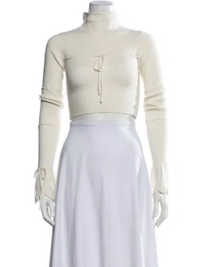 Pre-owned Danielle Guizio Turtleneck Sweater In Neutrals