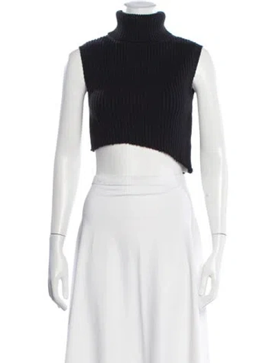 Pre-owned Danielle Guizio Turtleneck Sweater In White