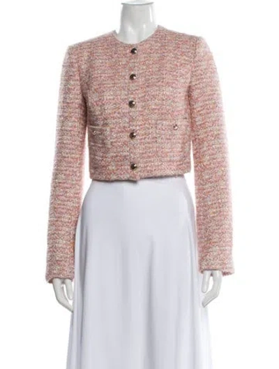 Pre-owned Danielle Guizio Tweed Pattern Evening Jacket W/ Tags In Pink