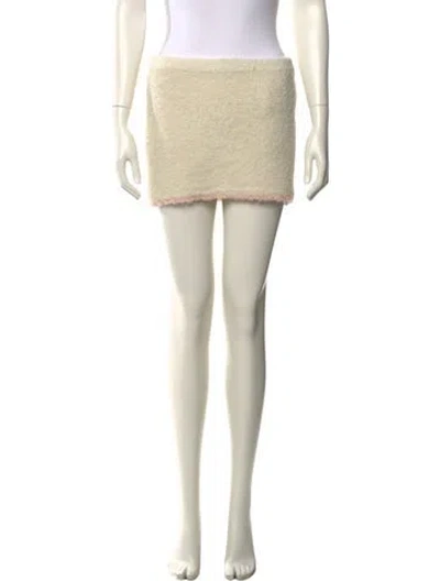 Pre-owned Danielle Guizio Tweed Pattern Mini Skirt In Neutral