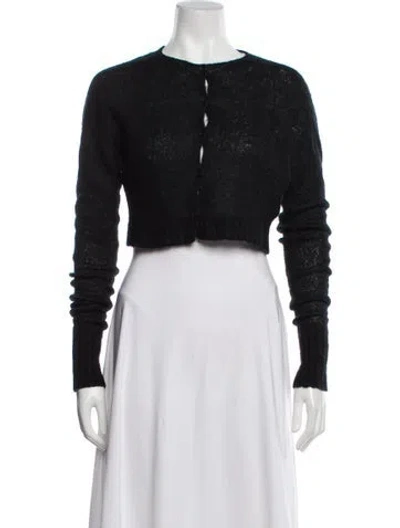 Pre-owned Danielle Guizio Velvet Crew Neck Sweater In Black
