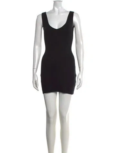 Pre-owned Danielle Guizio V-neck Mini Dress W/ Tags In Black