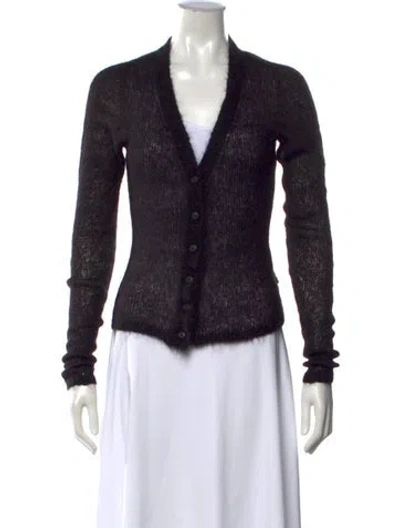 Pre-owned Danielle Guizio V-neck Sweater In Black