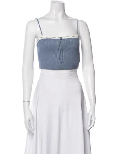 Pre-owned Danielle Guizio V-neck Sweater In Blue