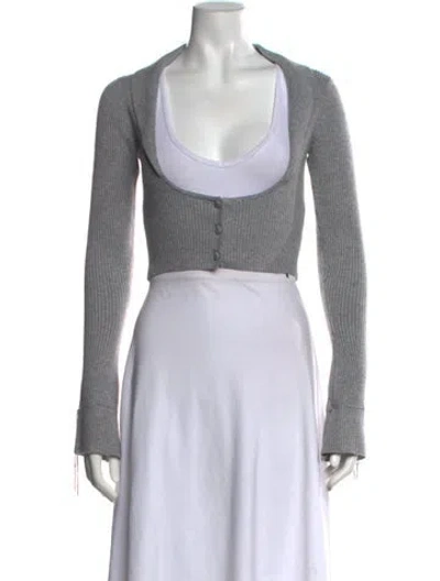 Pre-owned Danielle Guizio V-neck Sweater In Grey