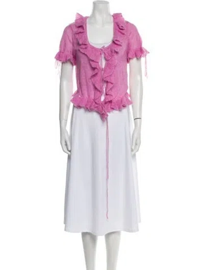 Pre-owned Danielle Guizio V-neck Sweater In Pink