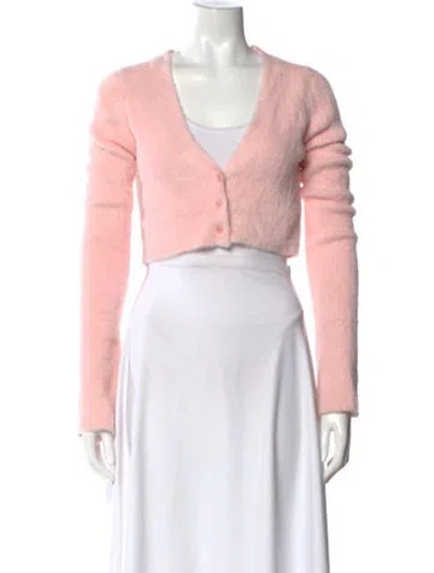 Pre-owned Danielle Guizio V-neck Sweater In Pink