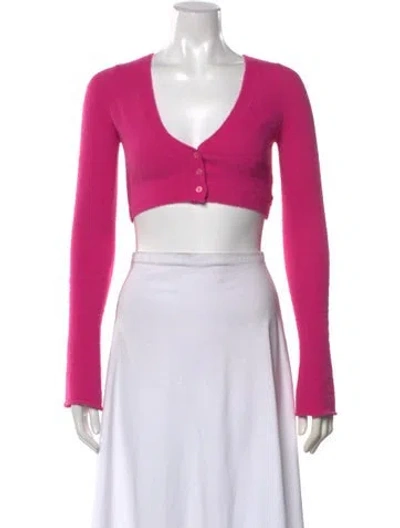 Pre-owned Danielle Guizio V-neck Sweater In Pink