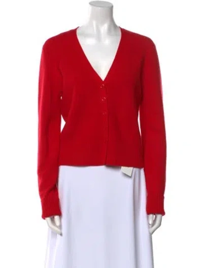 Pre-owned Danielle Guizio V-neck Sweater W/ Tags In Red