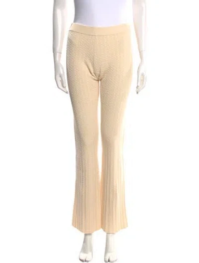 Pre-owned Danielle Guizio Wide Leg Pants In Neutral