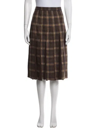 Pre-owned Danielle Guizio Wool Midi Length Skirt W/ Tags In Brown