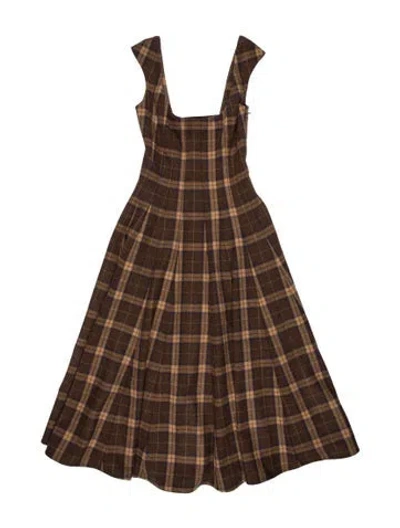Pre-owned Danielle Guizio Wool Mini Dress In Brown
