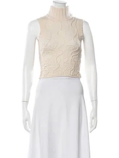 Pre-owned Danielle Guizio Wool Patterned Sweater In Neutrals