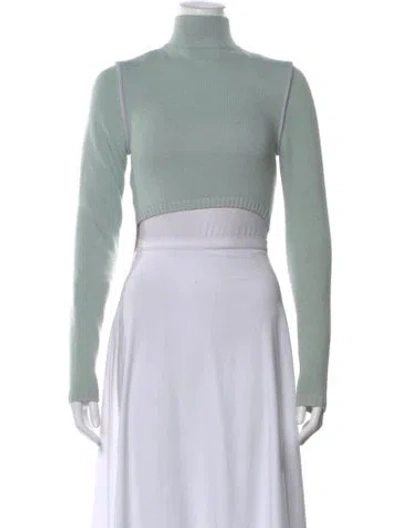 Pre-owned Danielle Guizio Wool Scoop Neck Sweater In Green