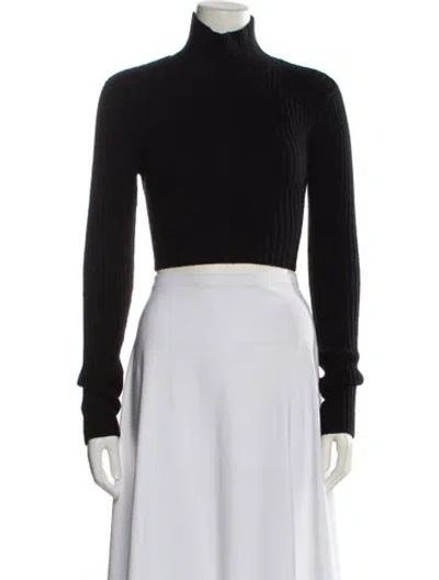 Pre-owned Danielle Guizio Wool Turtleneck Sweater In Black