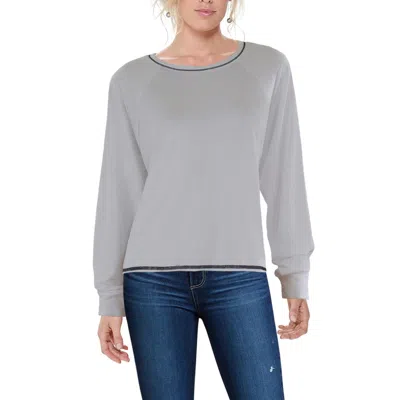 Danielle K. Womens Open Stich Crew Neck Pullover Top In White