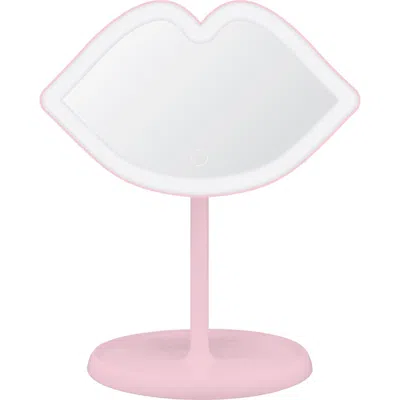 Danielle Lip Shaped Led Vanity Mirror In Pink
