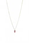 Danielle Welmond Vermeil Necklace W/ Cubic Zirconia Drop In Gold/dusty Pink In Brown