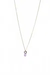 Danielle Welmond Women's Vermeil Necklace W/ Cubic Zirconia Drop In Gold/purple Olive In Blue