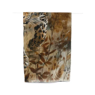 D'aniello Animal Print Modal Cashmere Scarf In Brown